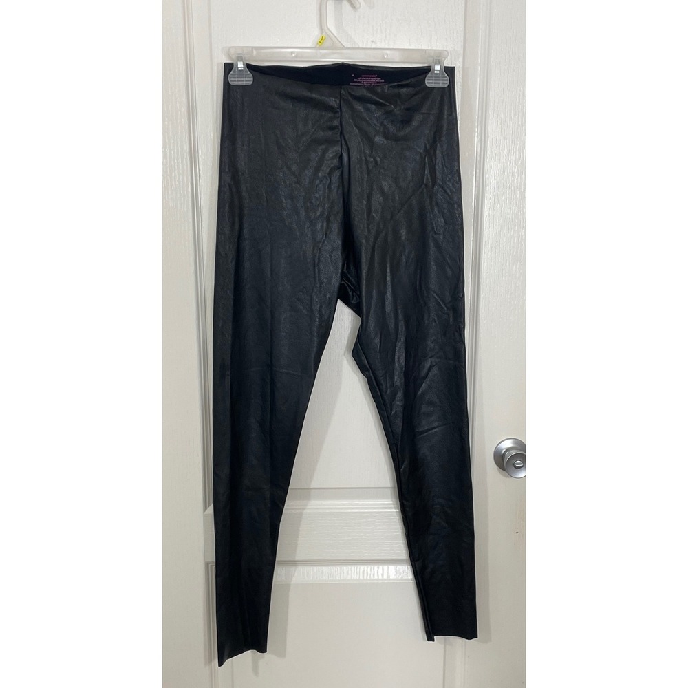 Commando Faux Leather Leggings Black XL High Rise Wet Look Mob Wife Rockstar